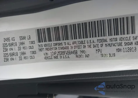 2015 Jeep Cherokee Limited z USA, uszkodzony, nr VIN 1C4PJMDB9FW564458